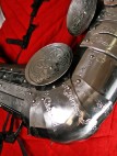 MEDIEVAL SPLINTED BRACERS ARMS ELBOW COPS WITH ETCHING