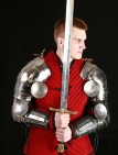MEDIEVAL SPLINTED BRACERS ARMS ELBOW COPS WITH ETCHING