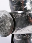 MEDIEVAL SPLINTED LEGS GREAVES KNEE COPS ETCHING