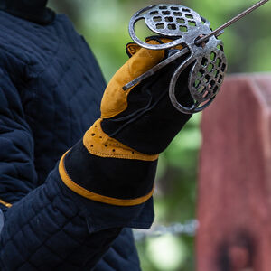Gepolsterte HEMA-Fechthandschuhe aus Leder mit kurzen Stulpen „Sport“