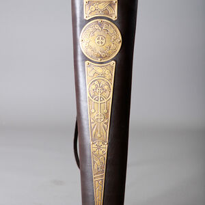 Mittelalter Fantasy Tasche Bogenschütze aus Leder mit Messing 