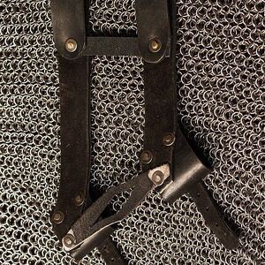 Mittelalter: Schwarze Schwertgehänge Mit Bronzenen Nieten