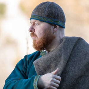 Wikinger Wintermütze aus Wolle mit Handstichen „Sigfus der Schild“