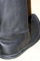 Handgefertigte Lange Schwarze Lederstiefel Aus Osten