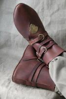 Mittelalter Exklusive Braune Lederschuhe