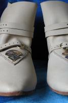 Mittelalter Exklusive Weisse Lederschuhe