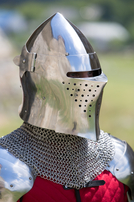 Mittelalter Helm Barbuta Italien mit Gesichtsschutz
