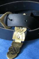 Mittelalter Keltischer Gürtel Aus Schwarzem Leder