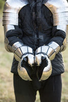 Mittelalter Panzerhandschuhe Mit Lederfäden