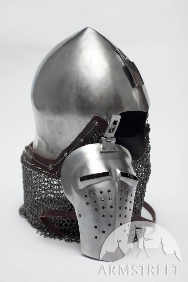 Helm mit Wangenschutz 13023 anthrazit Beckenhaube 