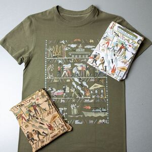 Baumwoll-T-Shirt „Gobelin des Krieges“
