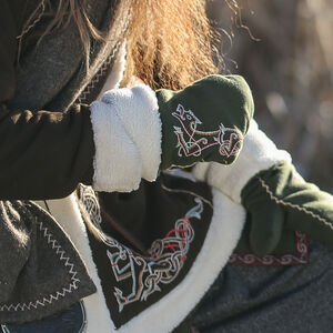 Bestickte Wikinger Handschuhe aus Wolle „Sigfus der Schild“