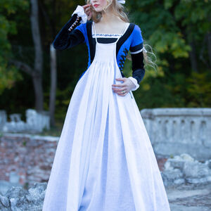 Damenkostüm „Renaissance-Erinnerungen“ mit Kleid, Hemd, Schürze und Haube