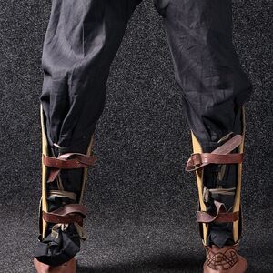 Exklusive Fantasie Larp Beinschiene Aus Leder