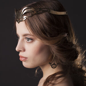 Fantasy Messing Diadem „Art Nouveau“