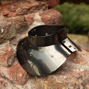 Funktioneller Standplattenkragen „Söldner“ aus Federstahl, Nackenschutz für Harnischfechten