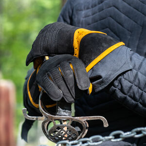 Gepolsterte HEMA-Fechthandschuhe aus Leder mit kurzen Stulpen „Sport“