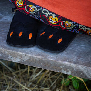 Halloween Damen Kuhmaulschuhe mit Ausschnitten aus Leder