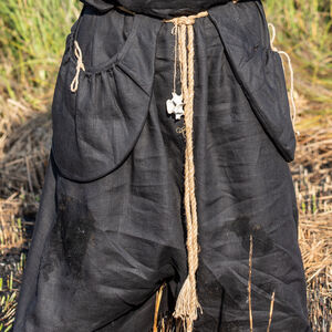 Halloween Fantasy Mönch Kleidung: schwarze Robe, Kapuze und Taschen