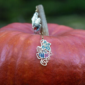 Halloween Ohrringe aus Messing „Wilder Kürbis”