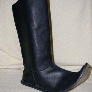Handgefertigte Lange Schwarze Lederstiefel Aus Osten