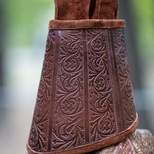 HEMA-Fechthandschuhe aus gepolstertem Leder mit geprägtem Bündchen „Raubvogel”