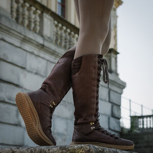 mittelalter schuhe damen braune lederschuhe