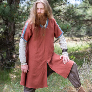 Linen short-sleeved overtunic with trim "Ulf the Watcher"
