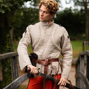 Kurzer Mittelalter Gambeson mit Jakobsmuscheln „Heckenritter“ SCA WMA Rüstungsjacke