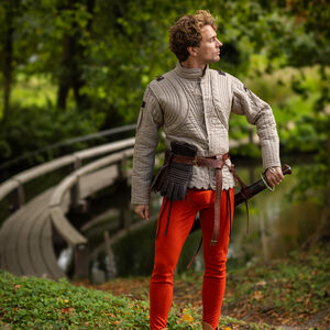 Kurzer Mittelalter Gambeson mit Jakobsmuscheln „Heckenritter“ SCA WMA Rüstungsjacke