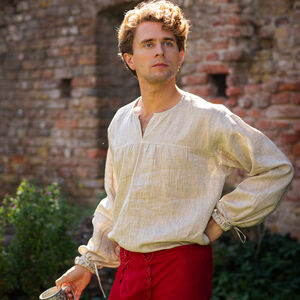 Kurzes Leinenhemd „Söldner“, Herrentunika aus der Frührenaissance