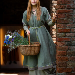 Kurzes Überkleid aus Leinen mit Stickereien und Akzenten „Ilse die Helle“