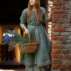 Kurzes Überkleid aus Leinen mit Stickereien und Akzenten „Ilse die Helle“