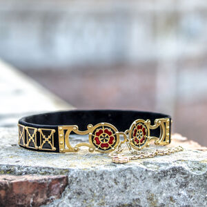 Leather and brass belt “German Rose”