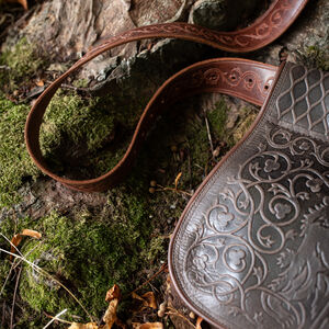 Ledertasche mit Taschen und Bärenprägung