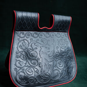 Ledertasche mit Taschen und Bärenprägung