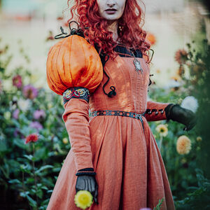 Linen Boned Corset Kirtle “Pumkin Dress"