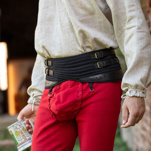 Lendenier Rüstgürtel zur Befestigung der Beinpanzerung „Söldner“ aus Baumwolle