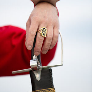 Leopard Ring aus Messing mit Emaille „Der Husar”
