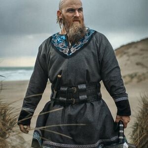 Limitierte bestickte Wikinger-Tunika aus Wolle „Jarl Erik“