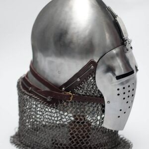 Mittelalter Helm Beckenhaube mit schmalen Visier