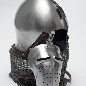 Mittelalter Helm Beckenhaube mit abnehmbaren Visier