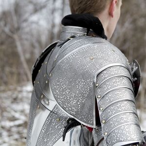 Mittelalter Schulterschutz mit geätztem Muster