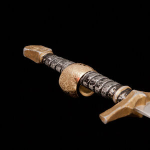 Mittelalter Messing Armband mit geätzem Muster