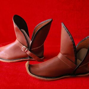 Mittelalter Handgefertigte Lederhalbstiefel