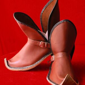 Mittelalter Handgefertigte Lederhalbstiefel