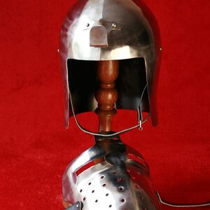 Mittelalter Helm Beckenhaube "Klappvisier"