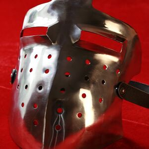 Mittelalter Helm Beckenhaube "Klappvisier"