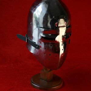 Mittelalter Helm Beckenhaube "Klappvisier"