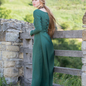 Mittelalter Kleid aus grünem Leinen